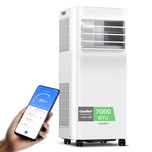 Comfee Mobiles Klimagerät Breezy Cool Pro 2.0,7000 BTU 2,0kW, Kühlen&Ventilieren&Entfeuchten,APP-Steuerung,Raumgröße bis 68m³(25㎡),Mobile Klimaanlage mit Abluftschlauch,