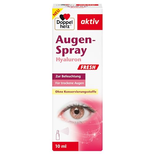 Doppelherz Augen-Spray Hyaluron Fresh - zur Linderung mittelschwerer Symptome des trockenen Auges - konservierungsmittelfrei - 10 ml