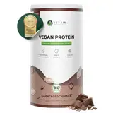 Vetain Vegan Protein Schokolade - Bio Veganes Proteinpulver - Bestens verträglich, natürlich lecker - Eiweiß ohne Süßungsmittel, Allergene - 600g