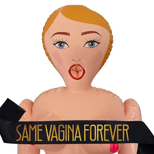 Aufblasbare Gummipuppe Frau - Sexpuppe - Liebespuppen - Junggesellenabschied Männer - JGA Männer Accessoires - Party- & Scherzartikel - Lebensgröße 155 cm - Blondie Care