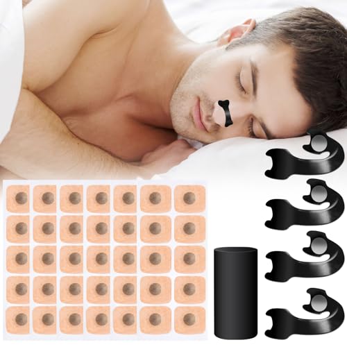 Nasenpflaster Magnet Schnarchen Nose Strips - 60 Stück Nasenstrips Schnarchstopper für Besseres Atmen, Nasal Strips Anti-Schnarch