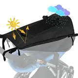WD&CD Sonnensegel Kinderwagen mit UV Schutz 50+ und Wasserdicht, Double layer fabric mit Sichtfenster und extra breite Schattenflügel, schwarz
