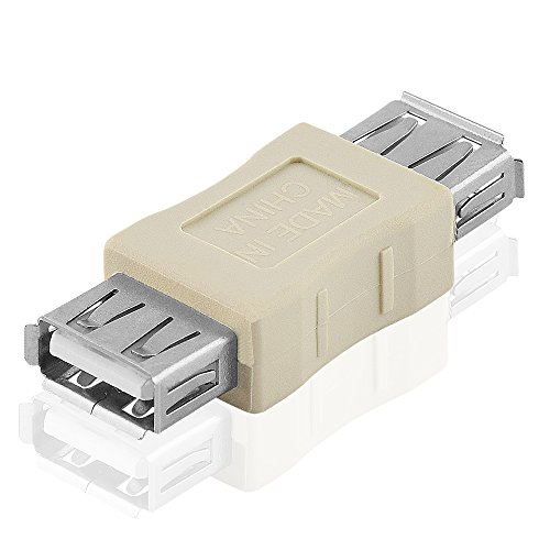 BestPlug 2.0 USB Adapter: USB A auf A, Beige, 2 Ports, 5V DC, für PC, Tablet, Laptop & Mobiltelefone