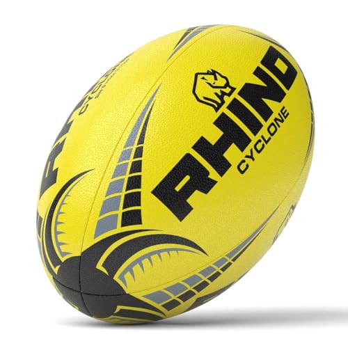 Rhino Cyclone Rugbyball, Fluo Yellow, Größe 5