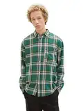 TOM TAILOR Denim Herren 1037458 Relaxed Fit Karo-Hemd aus Baumwolle mit Brusttasche, 32334-hunter Green Colorful Check, XXL