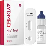 AYDMED HIV-Schnelltestkit | HIV Selbsttest | Test auf das Humane Immundefizienz-Virus | Ergebnisse in 10 Minuten | HIV-Test-Heimkit für Selbsttests zur Blutuntersuchung auf HIV 1/2 | 99,6% Genauigkeit