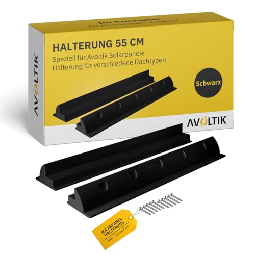 Avoltik Solarpanel Halterung spoiler geeignet für Wohnmobil, Boot, Flachdach, Wohnwagen I wetterbeständig aus ABS Kunststoff in schwarz 55cm I Solarpanelhalterung Halterung Solar inkl. Schrauben