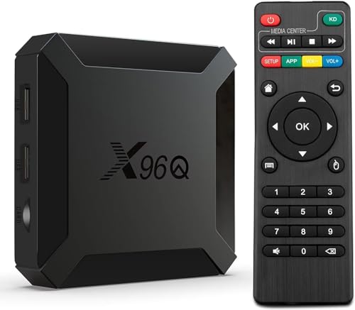Puersit Android 10.0 TV Box, X96 Q, Allwinner H313 Quad Core Arm Cortex A53, 2GB RAM 16GB ROM Smart, Soporte 4K 3D HDR, 2.4GHz WiFi