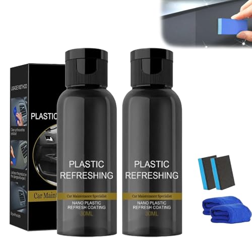 Benighty Plastic Revitalizing Coating Agent,Plastic Refreshing for Your Car,Plastic Refreshing,2024 New Plastic Parts Recycled Coating Plating Refurbishing Agent (30ML,2PCS)