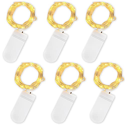 Jsdoin LED Mini Lichterkette mit Batterie, 6x20er Micro Lichterkette außen Batterie, 2M DIY kleine Lichterketten Wasserdicht für Party Hochzeit Weihnachten Beleuchtung Deko