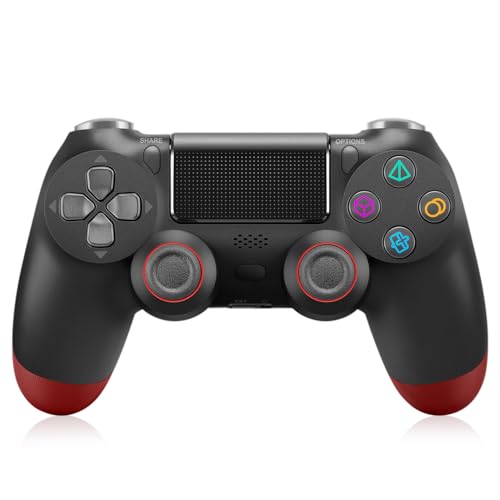 SWCTIM Wireless Controller für PS4,Game Controller Kompatibel mit PS4/Slim/Pro,Gamepad Joystick mit 3.5mm Kopfhörerbuchse,6-Achsen Gyro Sensor,Doppelter Vibration,Schwarz