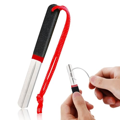 WKRTDY 1pcs Doppelseitiger Hook Sharpener, Hakenschärfer, Diamantfeile für scharfe Angelhaken, praktisches Schleifwerkzeug und Zubehör für Outdoor-Angeln, hoher Handlichkeit und Effektivität