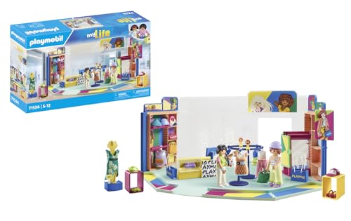 PLAYMOBIL MyLife 71534 Fashion Store, aufregendes Shopping-Erlebnis im großen Modehaus, inklusive Kasse, Verkaufsvitrine und vielen Kleidungsstücken, detailreiches Spielzeug für Kinder ab 5 Jahren