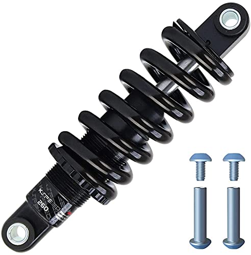 splumzer Mountainbike Hinten Stoßdämpfer, Fahrrad Hinten Stoßdämpfer, Schraubenfeder Schwarz, Ohne Dämpfung (Eye-to-Eye 125mm Spring Rates 550Lbs)