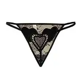 Bikini Transparent Slips String Tanga Unterwäsche Unterhose Out Girls Transparent Y 3(Schwarz,Einheitsgröße)