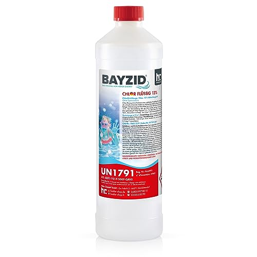 Höfer Chemie 1 kg Chlor flüssig in handlicher Flasche - wirkt schnell und zuverlässig für Pool & Schwimmbad