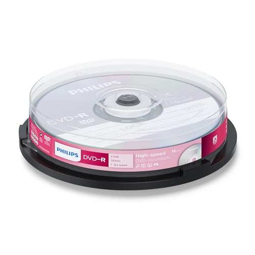 Philips DVD-R Rohlinge High-Speed (4.7 GB /120 Minuten Video, 1-16x Speed, 10er Spindel)