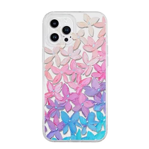 Rnrieyta Miagon Kreativ Blume Hülle für iPhone 8/7/SE 2020/2022/2023,Schmetterling Blätter Blumen Flower Serie Schutzhülle Transparentes Weich TPU Cover Dünne Kratzfeste Silikon Gel