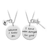 Wicked Musical Best Friends Halsketten-Set für 2 Personen, mit englischer Aufschrift "Because I Knew You I Have Been Changed for Good", böse Freundschaft, Schmuck, Geschenk für Freunde, Schwester,