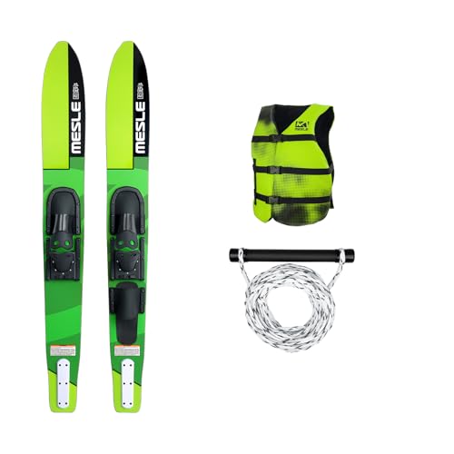 Mesle Wasser-Ski Set XPlore 157 cm mit Weste Sportsman + Leine Set, Anfänger und Fortgeschrittene Combo-Ski Ausrüstung für Jugendliche und Erwachsene