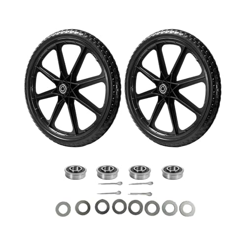 2 Stück 20 Zoll pannensichere Reifen, professionelle Rollenräder, einfache Installation, Schubkarrenräder, Gartenwagenreifen für Rasenkarren