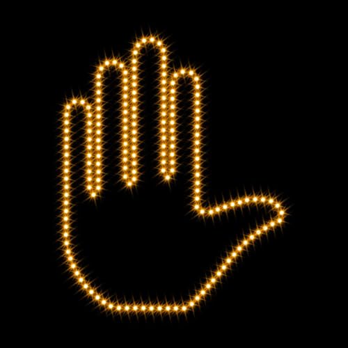 OrangeClub LED Hand Finger Gesture Light Gesture Light Car Sign Light LED Mittelfinger Licht für Auto (B)