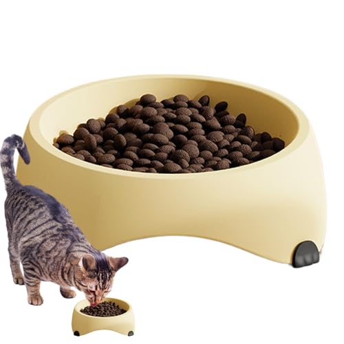 Eventerde Katzennapf,Futternäpfe Für Hauskatzen - 15 Grad Geneigte Futterschale Zur Vorbeugung Von Reflux Und Nackenverspannungen, Schnurrhaar-Schonendes Design Für