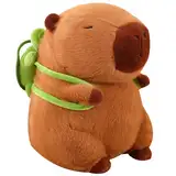 TOPLITHE 45cm Capybara Kuscheltier, Capybara Plüschtier mit Schildkrötenrucksack Spielzeug Stofftier Plushie Stofftier Geschenk für Kinder Jungen Mädchen(45cm)