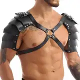 Osznmmg Harness Männer Leder Brust, Verstellbare Herren Brustpanzer Bondage, Gay Herren Leder Brustpanzer, Herren Sexy Dessous,Körper Bondage Brustgurt Fetisch, für Party Kostüme,Party Clubwear