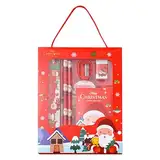 Weihnachts-Radiergummi-Set, Weihnachts-Schreibwaren-Set für die Schule, 6er-Set sicheres Weihnachtsbriefpapier-Set, Weihnachtsgeschenke für die Schule, modische, festliche Schreibwaren in mehreren Far