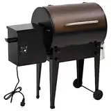 vidaXL Pelletgrill, Pelletsmoker mit Altöl Behälter, Holzpelletgrill mit großem Temperaturbereich, Grillwagen Pellet Grill, Schwarz Eisen