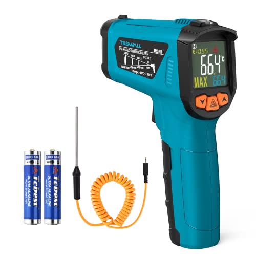 Infrarot Thermometer(nicht für Menschen) -50°C bis 800°C Tilswall IR Digital Laser Temperaturmessgerät mit Kochen LCD Display für Kochen/Barbecue/Pizza Oven/Gefrierschrank/Industrie