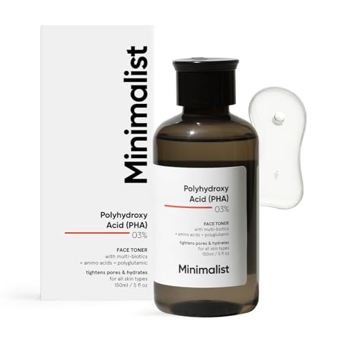 Minimalist PHA 3% alkoholfreies Gesichtswasser, 150 ml | Porenstraffung und mildes Peeling für fettige, zu Akne neigende, empfindliche und normale Haut transparent, 150 ml (1er Pack)