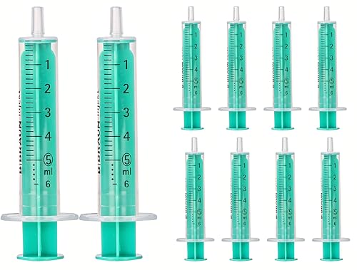 MedixX 10 Stück Spritzen-Set Einwegspritzen 5ml ohne Kanülen in verschiedenen Größen für Hobby und Heimwerk- Spritzen einzeln steril verpackt im praktischen Gleitverschlussbeutel (10x 5ml)