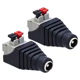 2x DC Stecker Hohlbuchse 5,5mm > 2,1mm auf Terminal Block 2-Pin Adapter Druckklemme