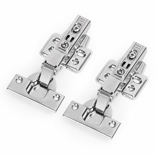 WELLOCKS Schrankscharniere | Scharniere aus Edelstahl 304 | Soft Close Falttürscharniere mit Schrauben | für Kücheneinheiten Kleiderschrank Schranktüren (SSCH20FO) | Eckanschlag | 2 Stück