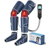 Beinmassagegerat mit Luftkompression & Warme, 4-in-1 FuBwade Oberschenkel Knie Massagegerat fur Durchblutung & Schmerzlinderung, 4 Modi 4 Intensitaten 2 Warmestufen,_10*2 Airbags