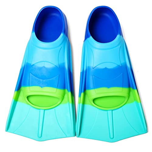 Azuunye Kinder Schwimmflossen,Kurze Flossen 100% Silikon Schwimmflossen für Training und Lap Schwimmen für Kinder Erwachsene XS