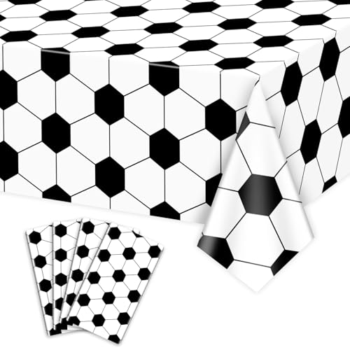 4Pcs Fußball-Tischdecken, rechteckige Sport-Ball-Tischabdeckungen für Kinder Fußball-Thema Fan-Sport-Veranstaltung Spiel-Tag Fußball-Geburtstag Party Supplies, 130 x 220cm