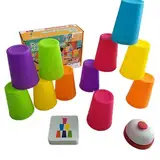 Bunte Stacking-Cups, Stacking Nesting Cups, Stacking Cup Set, Educational Stacking Cups, Educational Toy to Develop Fine Motor Skills Colorful Stacking Cup Set for Kids Quick Cups Game