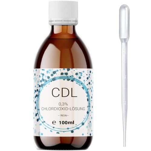 100ml Chlordioxid CDL/CDS 0,3% Lösung, destilliert, Glasflasche mit Pipette