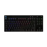 Logitech G PRO TKL mechanische Gaming-Tastatur, GX Blue Clicky Switches, LIGHTSYNC RGB, Design ohne Nummernblock für Esport Gaming, Abnehmbares Mikro-USB-Kabel, Deutsches QWERTZ-Layout - Schwarz