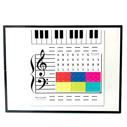 Trocken Abwischbares Lehrbrett für Musiknoten mit 70 Magnetischen Teilen, Stabiles, Rahmenloses, 4 Mm Dickes Brett für Klavierlehrer, Musik-Klassenzimmerspiele