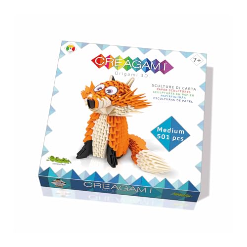 Creagami 3178728 Origami 3D, Papierskulptur Fuchs, Bastelset für Erwachsene und Kinder ab 7 Jahren, 501 Teile