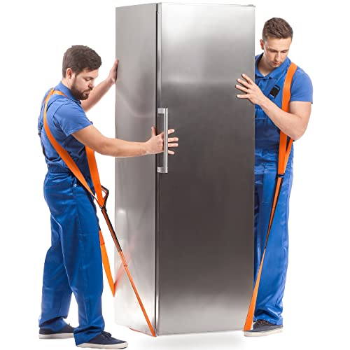 Retoo 2 Stück Tragegurte, 2.4m Lange, Transportgurt num zum Ergonomischen und Eifachen Heben Möbel, Haushaltsgeräte, Klavier, Waschmaschine und vieles mehr, Multifunktionale Umzugsgurte, Orange