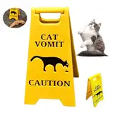 Katzen Kotzschild, 13cm Lustige Gag Katzen Hunde Kotz Warnschilder, Cat Dog Vomit Sign, Funny Cat Sign Decor, Warnschild für Erbrochenes Haustieren, Funny Gag Gift Für Katzen Hundeliebhaber