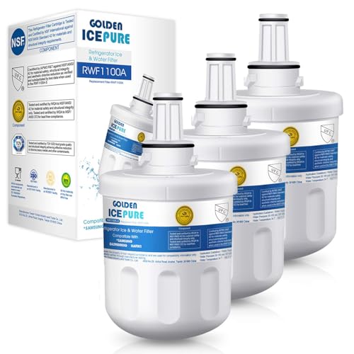 GOLDEN ICEPURE Kühlschrank Wasserfilter Kompatibel mit Samsung DA29-00003F, DA29-00003G, Aqua Pure Plus Hafin, DA29-00003B, DA29-00003A, DA97-06317A, RFC1100A,3 stück (rechnung vorhanden)