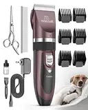 oneisall Leise Hundeschermaschine Profi Schermaschine Hund Katze Tierhaarschneidemaschine Elektrische Hundetrimmer Schnurlosen Haarschneidemaschine(Rosa)
