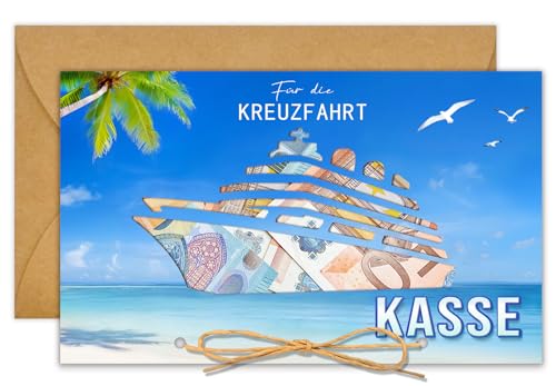 Kreuzfahrt Geschenk, Urlaubskasse Kreuzfahrtschiff Geldgeschenke Verpackung Klappkarte mit Umschlag, Geldgeschenk Reise für Geburtstag Reisen Jugendweihe Kreativität Geschenke