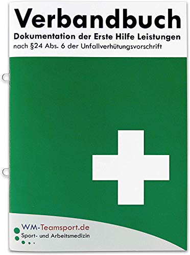 Verbandbuch Erste Hilfe - Heraustrennbare Seiten nach DSGVO/DGUV 204-021 / § 24 Abs. 6 der Unfallverhütungsvorschrift Verbandsbuch/Meldeblock